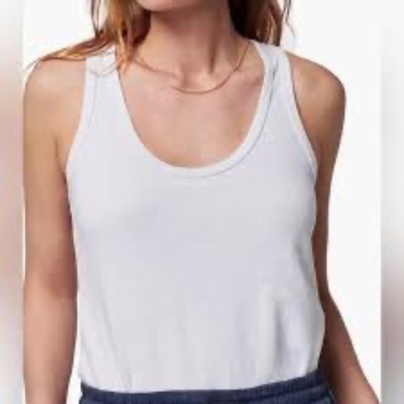 Faherty Tops - NWT!! Faherty - Whisper Organic Cotton Blend Tank - White Blue Women's Size L